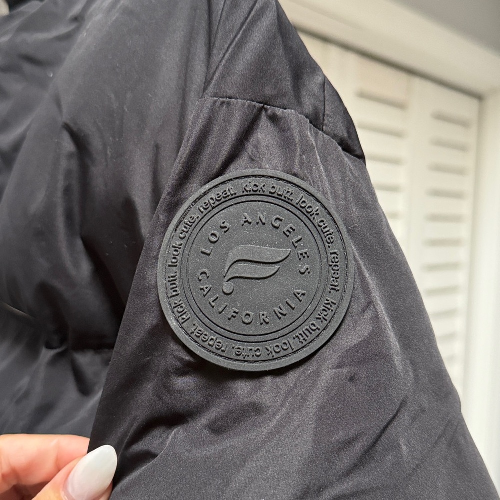 Fabletics Cropped Black Puffer Jacket - image 5